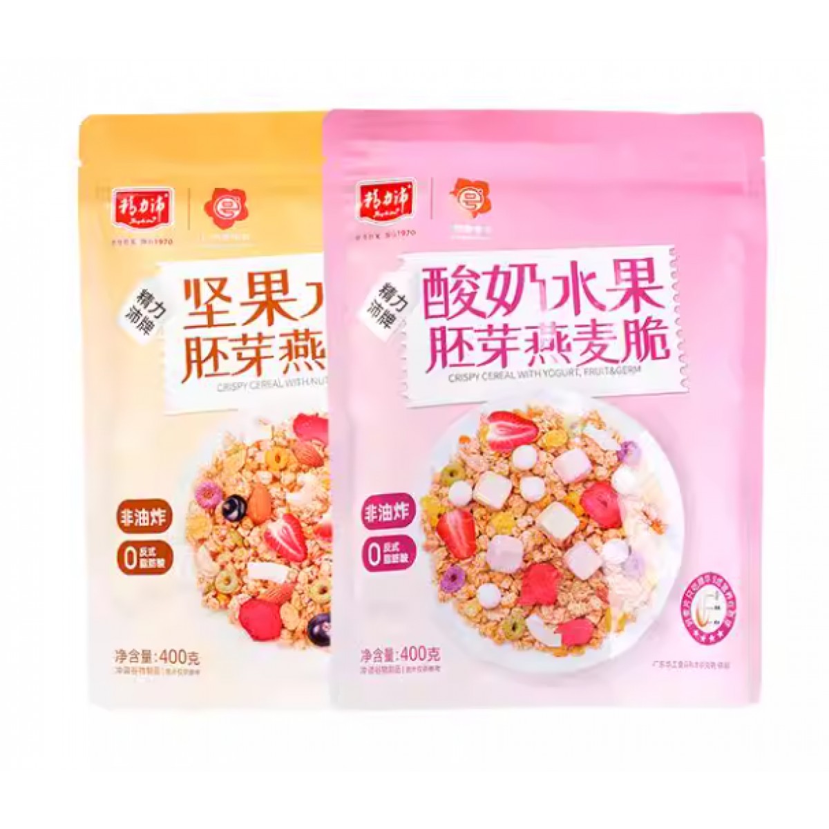 精力沛谷物燕麦脆坚果酸奶水果烘焙燕麦片
